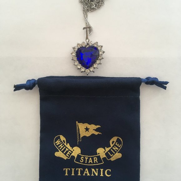 Titanic Heart of The Ocean Pendant Necklace White Star Line - NEW Version - Picture 4 of 7